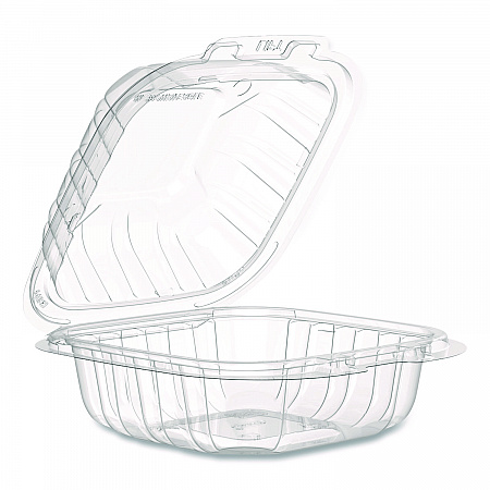 Microwaveable Hinged Containers, ProPlanet Seal, 6.31 x 6.31 x 3, Clear, Plastic, 300/Carton (60PPHT1)