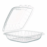 Microwaveable Hinged Containers, ProPlanet Seal, 9 x 8.75 x 3, Clear, Plastic 150/Carton (90PPHT1)