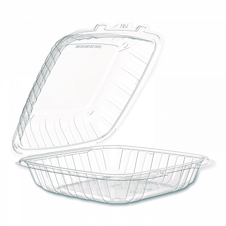 Microwaveable Hinged Containers, ProPlanet Seal, 9 x 8.75 x 3, Clear, Plastic 150/Carton (90PPHT1)