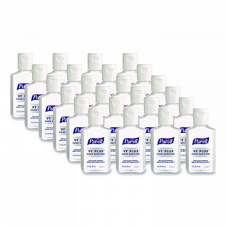 VF PLUS Hand Sanitizer Gel, 2 oz Flip-Cap Bottle, Fragrance-Free, 24/Carton (929924CT)