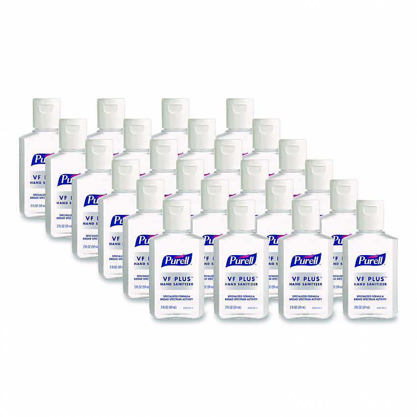 VF PLUS Hand Sanitizer Gel, 2 oz Flip-Cap Bottle, Fragrance-Free, 24/Carton (929924CT)