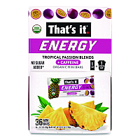 Organic Energy Bars, Tropical Passion Blend, 0.7 oz Bar, 36/Box (22002519)