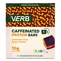 Caffeinated Protein Bar, Chocolate Chip Peanut Butter, 1.8 oz Bar, 12/Box (22002522)