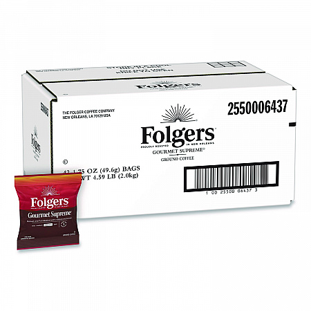 Gourmet Supreme Ground Coffee, Fraction Pack, 1.75 oz, 42/Carton (06437)