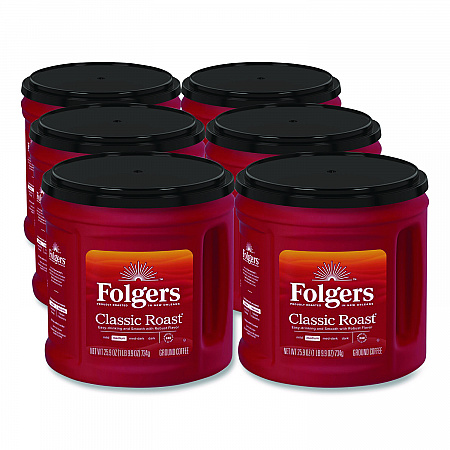 Coffee, Classic Roast, Ground, 25.9 oz Canister, 6/Carton (20421CT)