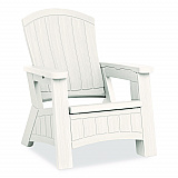 Adirondack Chair with Storage, Supports Up to 375 lb, 14.5" Seat Height, 30" x 32.5" x 38.5", Ice Cube (BMAC1000CB)