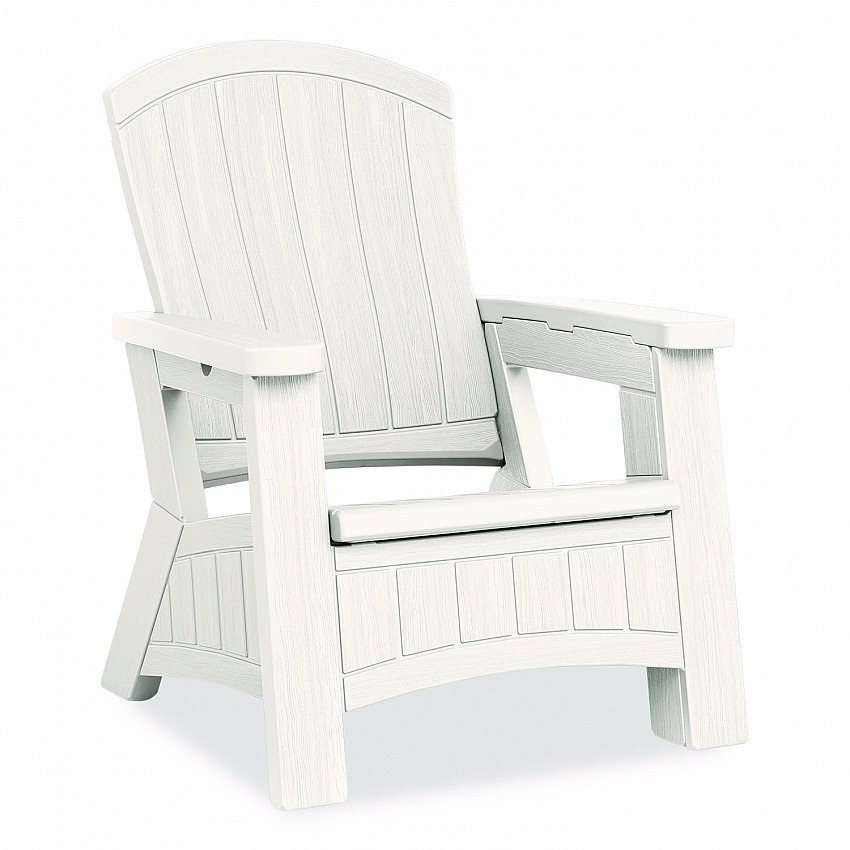 Adirondack Chair with Storage, Supports Up to 375 lb, 14.5" Seat Height, 30" x 32.5" x 38.5", Ice Cube (BMAC1000CB)