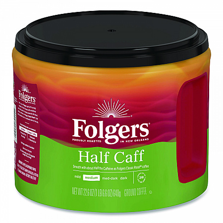 Half Caff Ground Coffee, 22.6 oz Canister (20527)