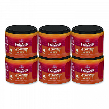 100% Columbian Coffee, 22.6 oz Canister, 6/Carton (30445CT)