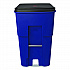Square Brute Rollout Container, 95 gal, Resin, Blue (9W2273BLU)