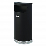 Half Round Metal Trash Can, 9 gal, Steel, Black (MTCRES901BK)