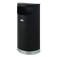 Half Round Metal Trash Can, 9 gal, Steel, Black (MTCRES901BK)
