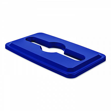 23 Gallon Resin Slim Trash Can Paper Recycling Lid, 11.87 x 20.25 x 1.35, Blue (TCNLID03BLD)