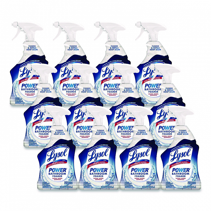 Disinfectant Power Bathroom Foamer, Liquid, Atlantic Fresh Scent, 32 oz Spray Bottle, 12/Carton (02699CT)