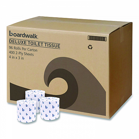 Two-Ply Toilet Tissue, Septic Safe, White, 400 Sheets/Roll, 96 Rolls/Carton (6144)
