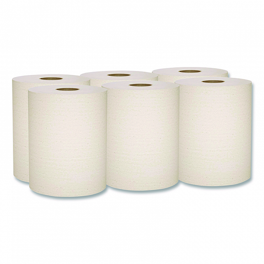Essential 100% Recycled Fiber Hard Roll Towel, 1-Ply, 8" x 800 ft, 1.5" Core, Brown, 6 Rolls/Carton (56758)