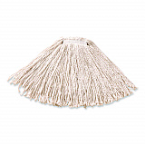 Non-Launderable Premium Cut-End Cotton Wet Mop Head, 16 oz, White, 1" White Band, 12/Carton (F11612)