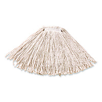 Non-Launderable Premium Cut-End Cotton Wet Mop Head, 16 oz, White, 1" White Band, 12/Carton (F11612)
