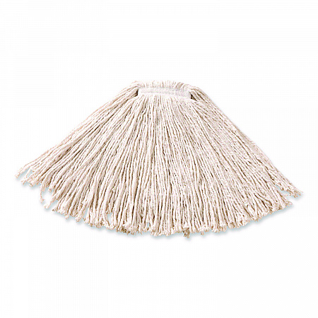 Non-Launderable Premium Cut-End Cotton Wet Mop Head, 16 oz, White, 1