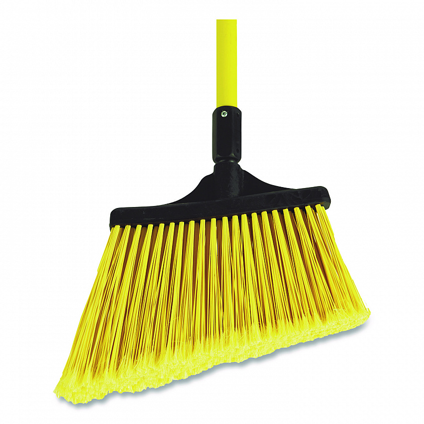 MaxiSweep Angle Broom With Fiberglass Handle, 57" Length, Yellow/Black (91355)