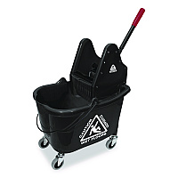 Premier Downpress Mop Bucket and Wringer, 32 to 35 qt, Black (96998)