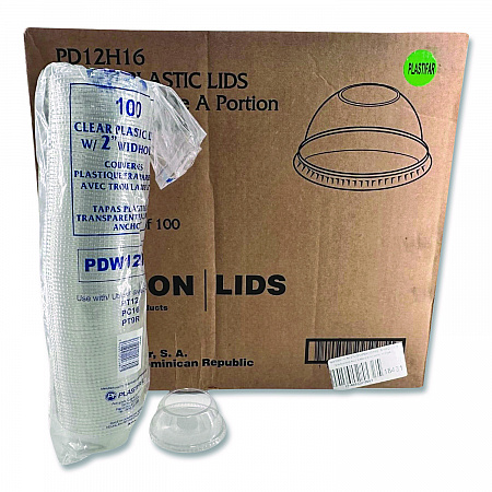 PET Lids, Fits 5 oz and 8 oz Sundae Cup, 100/Sleeve, 10/Sleeves/Carton (18431)