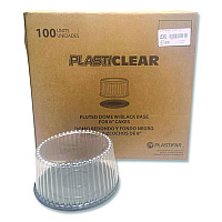 Bakery Containers, 8" Cake, 9.7" Diameter x 5" h, Black/Clear, 100/Carton (18361)