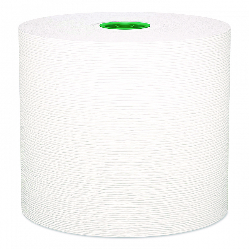 Hard Roll Paper Towels with Premium Absorbency Pockets with Colored Core, Green Core, 1-Ply, 7.5" x 700 ft, White, 6 Rolls/CT (25630)