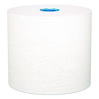 Hard Roll Paper Towels with Premium Absorbency Pockets with Colored Core, Blue Core, 1-Ply, 7.5" x 700 ft, White, 6 Rolls/CT (25637)