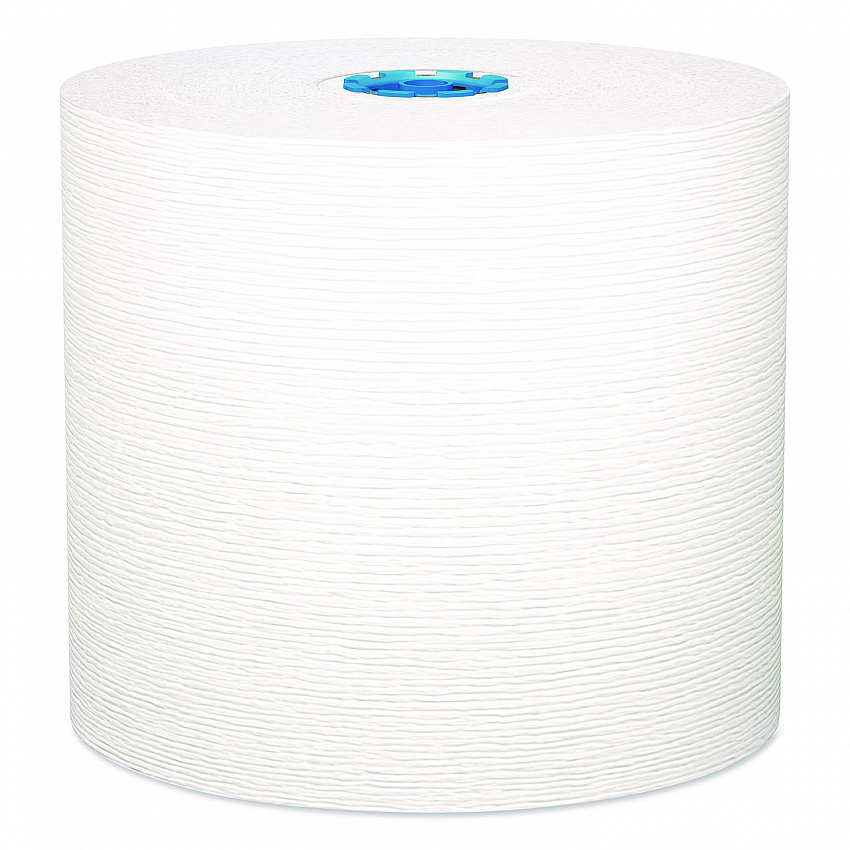 Hard Roll Paper Towels with Premium Absorbency Pockets with Colored Core, Gray Core, 1-Ply, 7.5" x 700 ft, White, 6 Rolls/CT (25639)