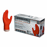 Ultra Industrial Flock-Lined Nitrile Disposable Gloves, Medium, 8 mil Thick, 9.06" Long, Orange, 50/Box, 10 Boxes/Carton (GWUOFN44050)