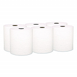 Universal Hard Roll Paper Towels with Premium Absorbency Pockets, 1-Ply, 8" x 600 ft, 1.75" Core, White, 6 Rolls/Carton (50606)