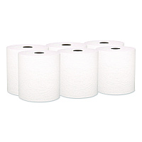 Universal Hard Roll Paper Towels with Premium Absorbency Pockets, 1-Ply, 8" x 600 ft, 1.75" Core, White, 6 Rolls/Carton (50606)