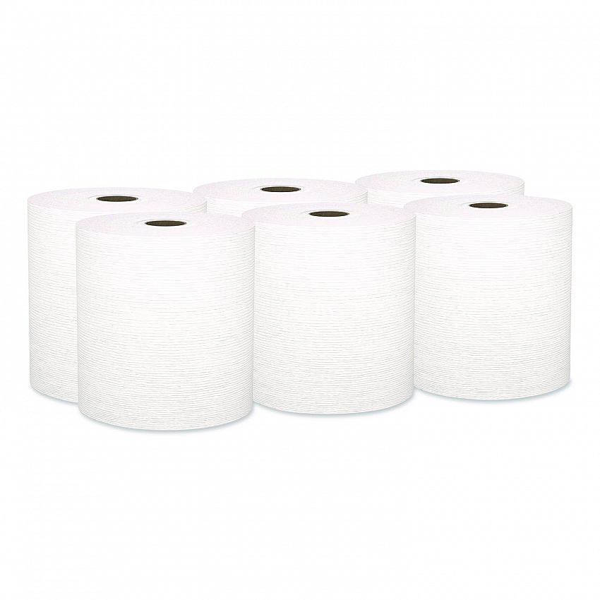 Universal Hard Roll Paper Towels with Premium Absorbency Pockets, 1-Ply, 8" x 600 ft, 1.75" Core, White, 6 Rolls/Carton (50606)