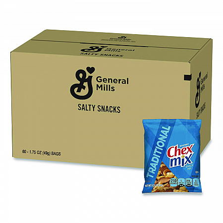 Traditional Snack Mix, 1.75 oz Snack Pack, 60 Packs/Carton (1240)
