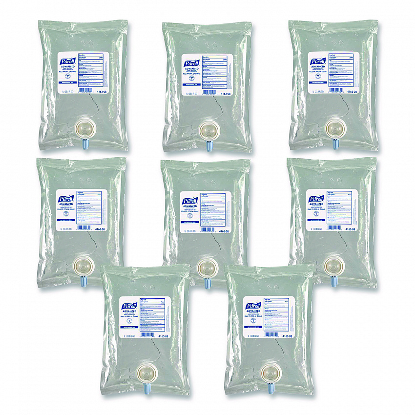 Advanced Hand Sanitizer Green Certified Gel Refill, For CS2 Dispensers, 1,000 mL, Fragrance-Free, 8/Carton (416308CT)
