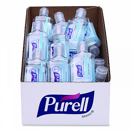 Advanced Hand Sanitizer Refreshing Gel, 1 oz Flip-Cap Bottle with Display Box, Clean Scent, 36/Bowl (390136BWL)
