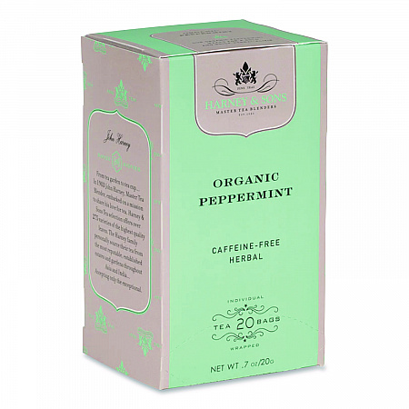 Premium Tea, Organic Peppermint Herbal Tea, Individually Wrapped Tea Bags, 20/Box (HSF00952)