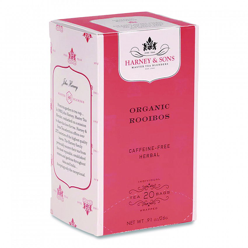 Premium Tea, Organic Rooibos Herbal Tea, Individually Wrapped Tea Bags, 20/Box (HSF30081)