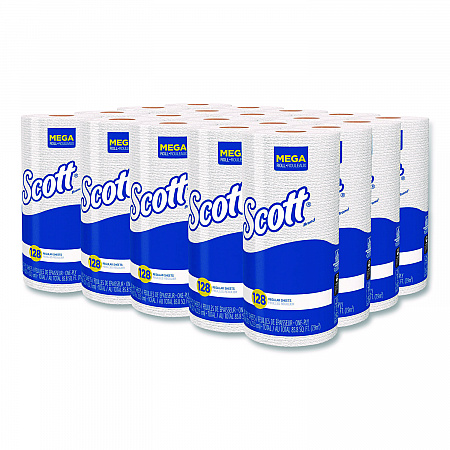 Kitchen Roll Towels, 1-Ply, 11 x 8.75, White, 128/Roll, 20 Rolls/Carton (41482)