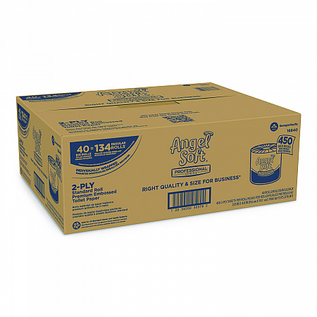 Angel Soft ps Premium Bathroom Tissue, Septic Safe, 2-Ply, White, 450 Sheets/Roll, 40 Rolls/Carton (16840)
