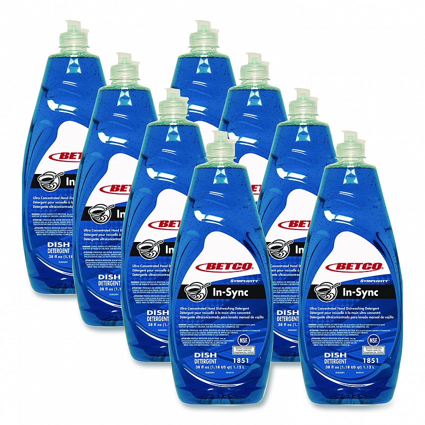 Symplicity In-Sync Hand Dishwashing Detergent, Fresh Ozonic Scent, 38 oz Bottle, 8/Carton (1851B900)