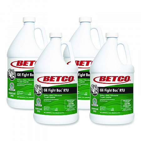 GE Fight Bac RTU Disinfectant, Fresh Scent, 1 gal Bottle, 4/Carton (3900400)