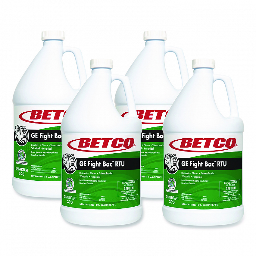 GE Fight Bac RTU Disinfectant, Fresh Scent, 1 gal Bottle, 4/Carton (3900400)