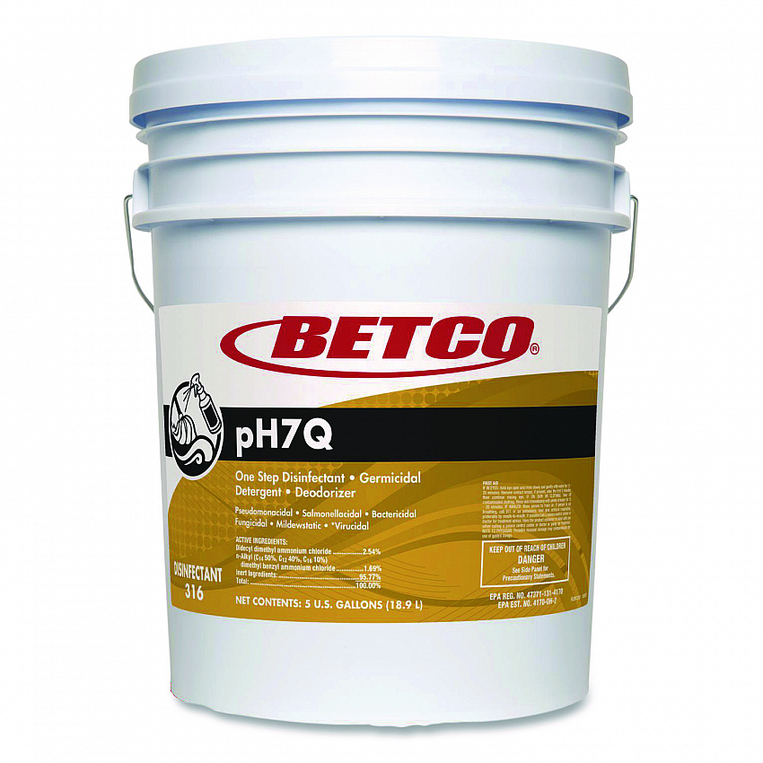 pH7Q Neutral Disinfectant, Pleasant Lemon Scent, 5 gal Pail (3160500)