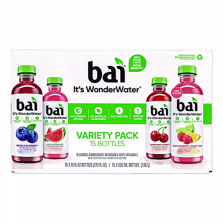 Antioxidant Infused Beverage, Variety Pack, 18 oz Bottle, 15/Carton (22000656)
