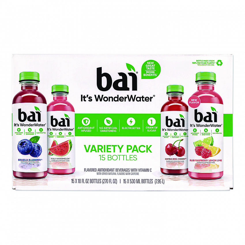 Antioxidant Infused Beverage, Variety Pack, 18 oz Bottle, 15/Carton (22000656)