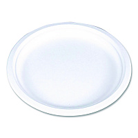 ChampWare Molded Fiber Tableware, Molded Fiber Plate, 9" dia, White, 125 Plates/Sleeve, 4 Sleeves/Carton (18140WPF)