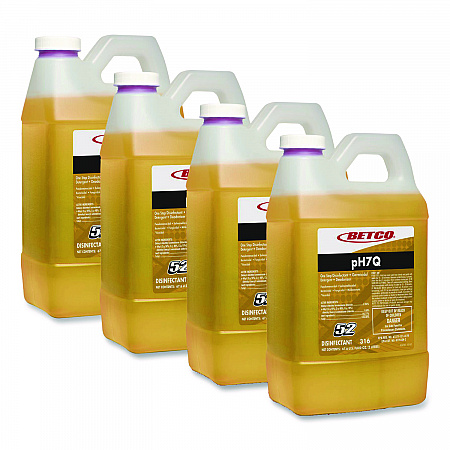 pH7Q FastDraw Neutral Disinfectant, Pleasant Lemon Scent, 2 L Bottle, 4/Carton (3164700)