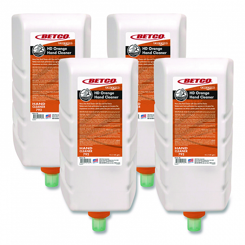 HD Orange Hand Cleaner Refill, For Triton Dispensers, Citrus Zest Scent, 4 L, 4/Carton (7923100)